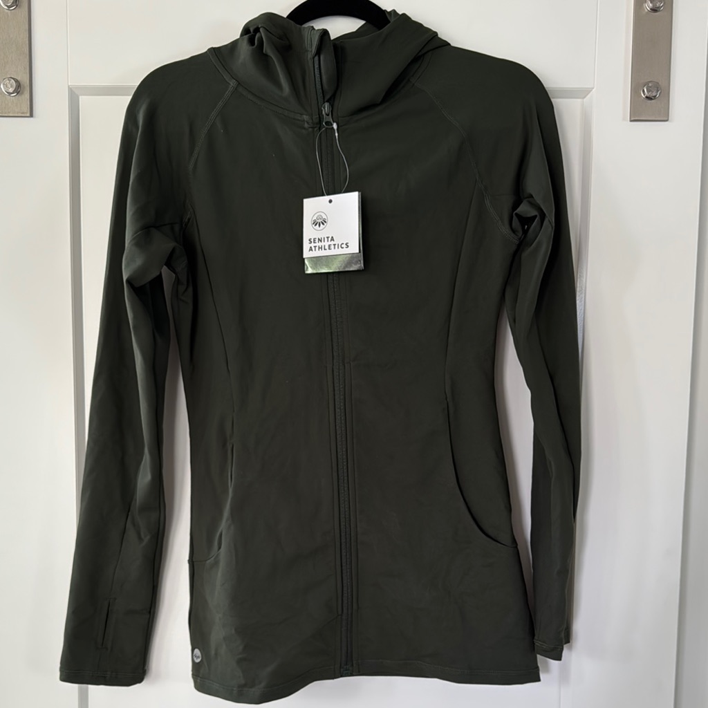 Senita Green Utility Full Zip Up Hoodie